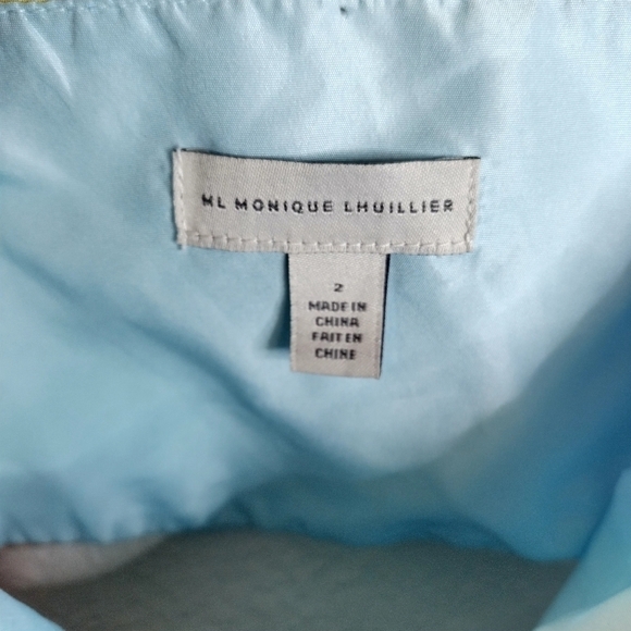 ML Monique Lhuillier Poplin Eyelet Cutout Midi Dress Sz 2 - Picture 7 of 12